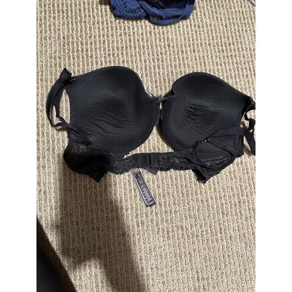 Victoria's Secret 32D/E70 Dream Angels PUSH UP Bra Black NWT - Picture 2 of 2